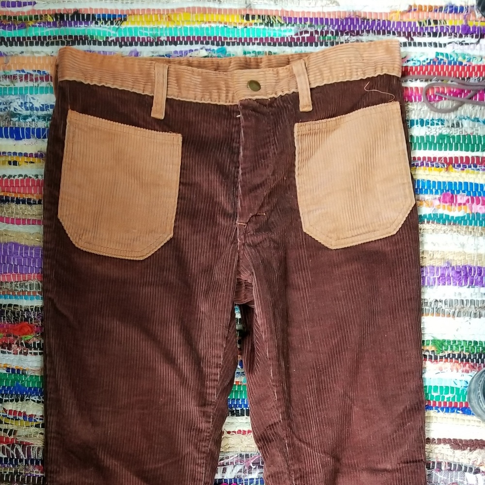 Vintage corduroy brown and burnt orange pants